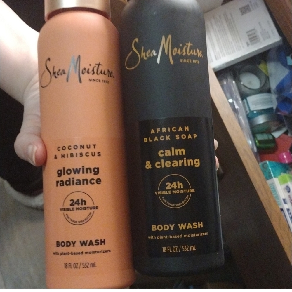 Shea Moisture Coconut & Hibiscus and African Black Soap Body Wash Set